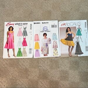 Set of 3 Factory Folded 2000s easy teen’s sewing patterns